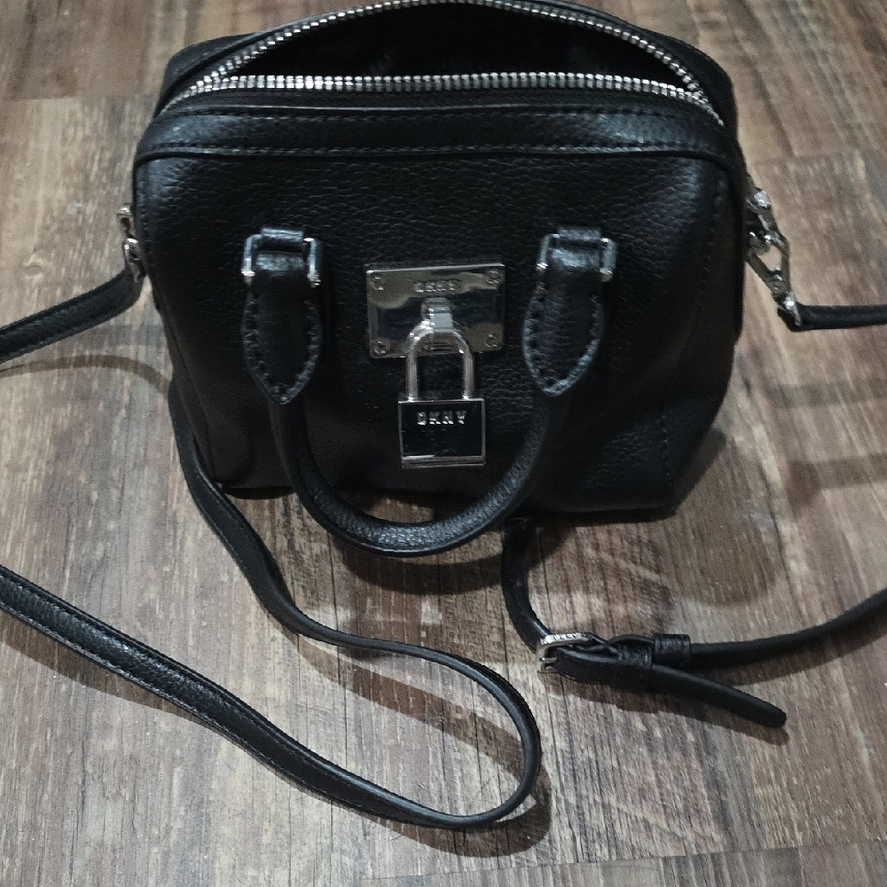 DKNY Black Mini Bag with Adjustable Strap and Structured Design